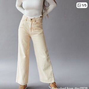 ✨SOLD✨Urban Outfitters BDG Cream High and Wide Corduroys